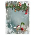 thumbnail image 1 of ABPHOTO Polyester 5x7ft Christmas Theme Photography Background Studio Backdrop, Snowflakes, Christmas balls, 1 of 2