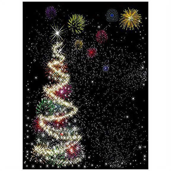 ABPHOTO Polyester 5x7ft Christmas theme Photo Background Photography Backdrop Props Fireworks
