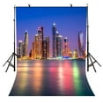 thumbnail image 1 of ABPHOTO Polyester 5x7ft City Night Backdrop Waterfront City Night Photography Background and Studio Photography Backdrop Props, 1 of 5