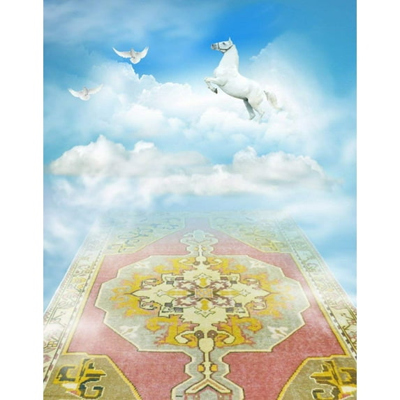 ABPHOTO Polyester 5x7ft Cloud Horse Pigeon Carpet Photography Backdrops Photo Props Studio Background