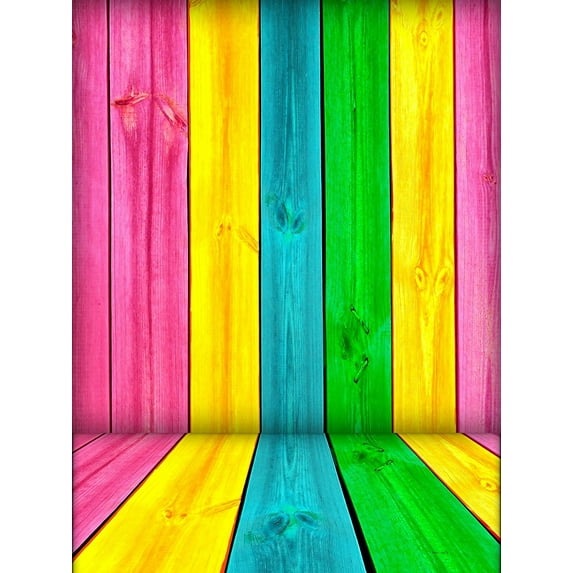 ABPHOTO Polyester 5x7ft Color Wooden Wal and Floor lPhotography Backdrop Wood Background