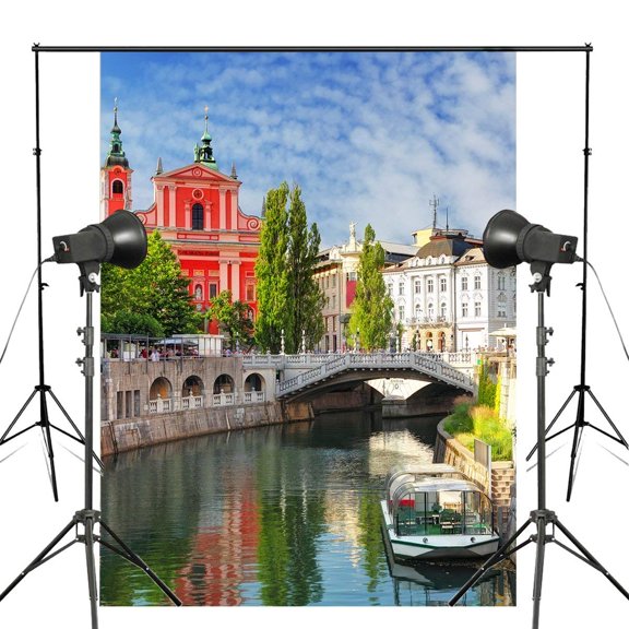ABPHOTO Polyester 5x7ft Exquisite Photography Background Paris Urban Town Life Photo Studio Props Wall Photography Backdrop