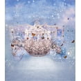 thumbnail image 1 of ABPHOTO Polyester 5x7ft Fairy Tale Princess Carriage Backdrops Dancing Butterflies Pumpkin Car Children Kid Studio Photo Backgrounds Light Spot Fond Bling Fantasy Backdrop for Weddings, 1 of 2