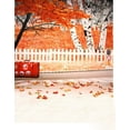 thumbnail image 1 of ABPHOTO Polyester 5x7ft Fence Red Leaves Maple Photography Backdrops Photo Props Studio Background, 1 of 2