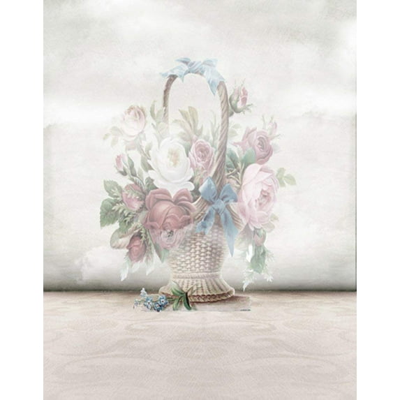 ABPHOTO Polyester 5x7ft Flowers Baskets Photography Backdrops Photo Props Studio Background