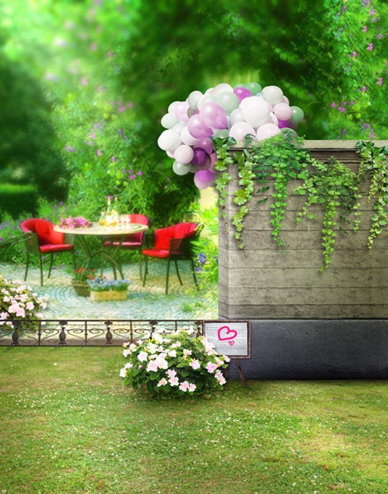 Balloon And Flower Backdrop, image size:788x1004