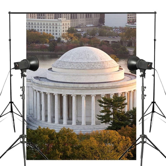 ABPHOTO Polyester 5x7ft Greek architecture Jefferson Memorial Photography Background Studio Props Wall Photography Backdrop Theme