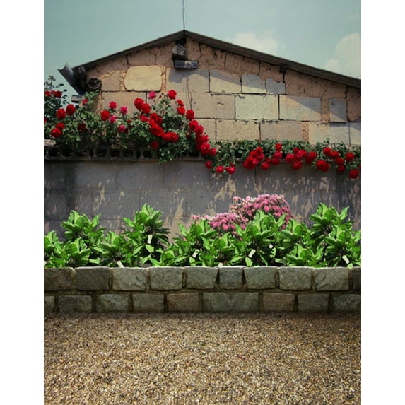 ABPHOTO Polyester 5x7ft House Flowers Photography Backdrops Photo Props Studio Background