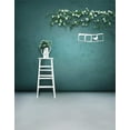 thumbnail image 1 of ABPHOTO Polyester 5x7ft Ladder White Flowers Photography Backdrops Photo Props Studio Background, 1 of 2