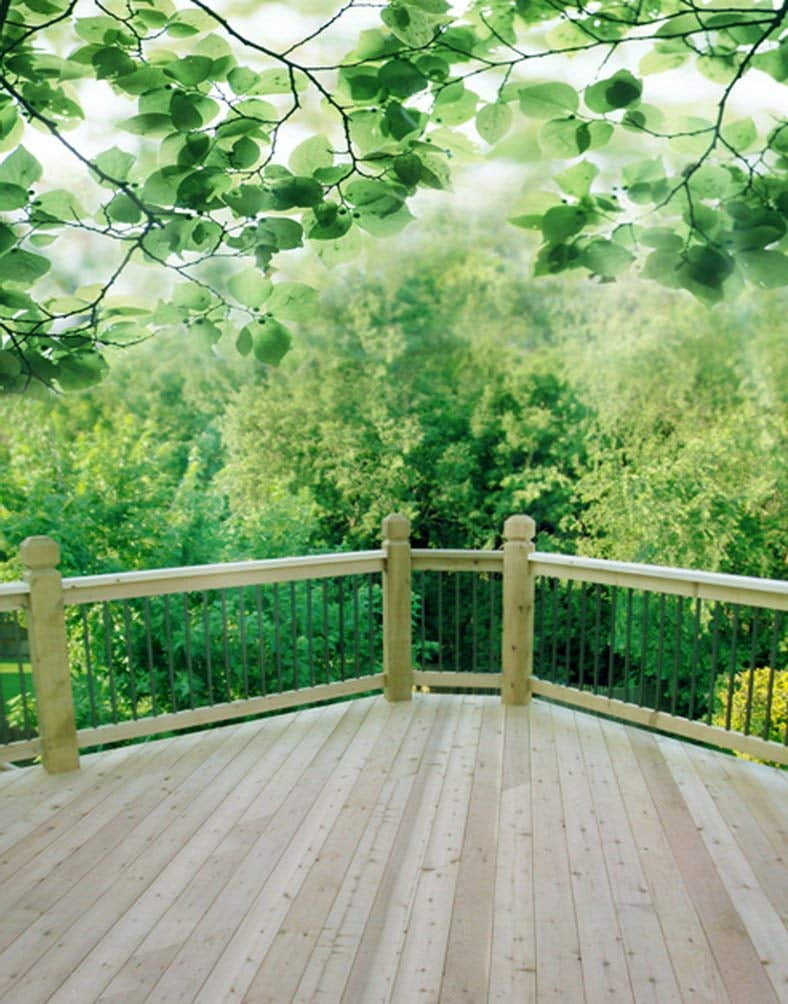 ABPHOTO Polyester 5x7ft Nature Green Tree Photography Backdrops Photo ...