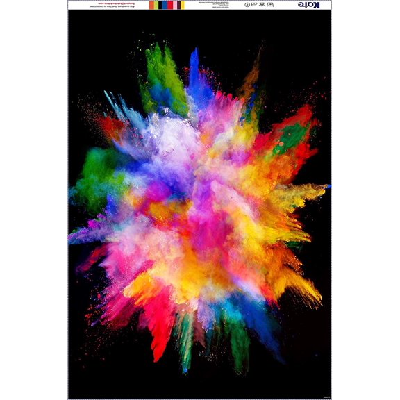 ABPHOTO Polyester 5x7ft Neon Backdrop for Party Photo Props Colourful Pastel Fireworks on Black Background Photostuido