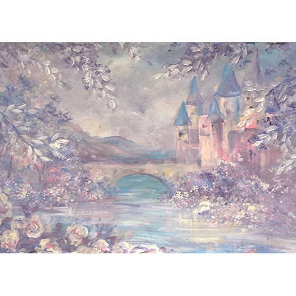 ABPHOTO Polyester 5x7ft Oil Paint Fairy Tale Castle Photography Studio Backdrop Background