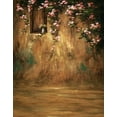 thumbnail image 1 of ABPHOTO Polyester 5x7ft Old House Pink Flowers Tree Painting Photography Backdrops Photo Props Studio Background, 1 of 2