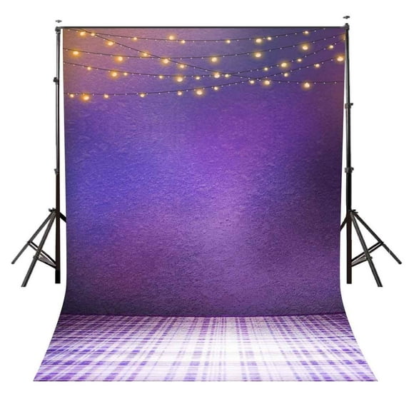 ABPHOTO Polyester 5x7ft Pantone 18-3838 Backdrop Hanging Lights Backdrop for Photo Shoot Background Studio Props
