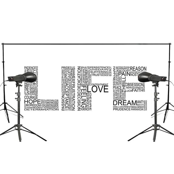 ABPHOTO Polyester 5x7ft Perfect Words for Life Photography Background Black White Backdrop Studio Professional Photographer