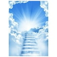 thumbnail image 1 of ABPHOTO Polyester 5x7ft Photo Background Photography Backdrop Props, Blue Shiny Clouds Stairs, 1 of 3