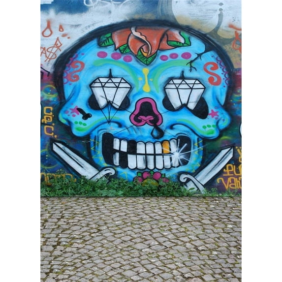 ABPHOTO Polyester 5x7ft Photography Backdrop Graffiti Wall Urban Street Abstract Art Painting Backdrops for Photo Shoots Lovers Party Adult Kids Baby Personal Portrait Photo Background Studio Props
