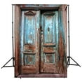 thumbnail image 1 of ABPHOTO Polyester 5x7ft Photography Backdrop Photo Background Blue rusty old door, 1 of 2