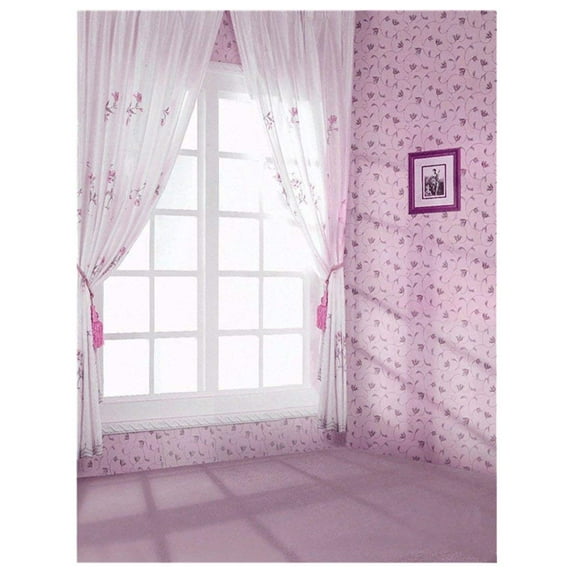 ABPHOTO Polyester 5x7ft Photography Backdrop Photo Background Pink wallpaper window curtains