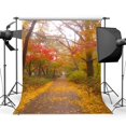 thumbnail image 1 of ABPHOTO Polyester 5x7ft Photography Backdrop Rural Forest Trees Golden Leaves Nature Autumn Backdrops Seamless Baby Kids Girl Lover Wedding Portraits Background Photo Studio Prop CA706, 1 of 3