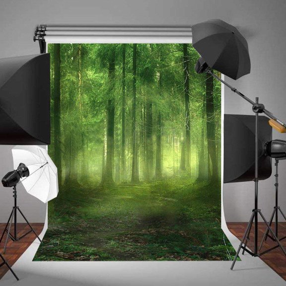 ABPHOTO Polyester 5x7ft Photography Backdrop Wood Floor Background for Portrait or Video Photography Forest Portrait Shooting
