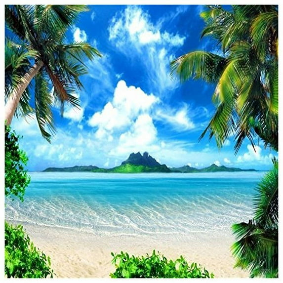 ABPHOTO Polyester 5x7ft Photography Backdrops Background Photo Studio Sea Beach Model Stage