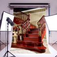 thumbnail image 1 of ABPHOTO Polyester 5x7ft Photography Backdrops Elegant Spiral Staircase Flowers Scene Seamless Newborn Baby Kids Adutls Lover Portraits Background Photo Studio Props, 1 of 3
