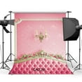 thumbnail image 1 of ABPHOTO Polyester 5x7ft Photography Backdrops Fancy Pink Leather Headboard & Elegant Pink Damask Wallpaper Seamless Newborn Baby Toddlers Portraits Background Photo Studio Props, 1 of 3
