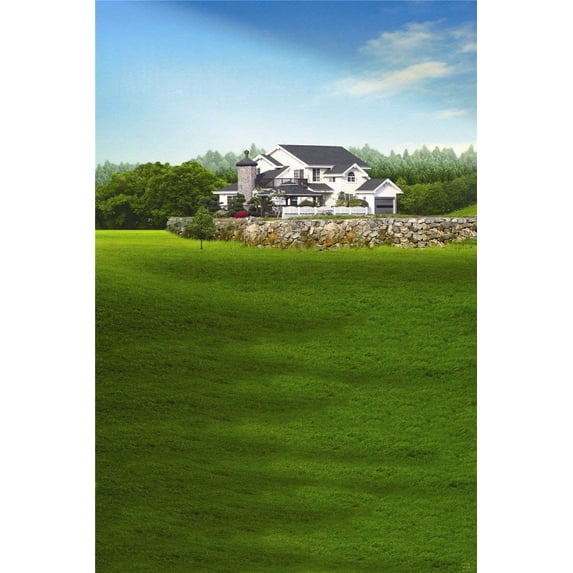 ABPHOTO Polyester 5x7ft Photography Backgrounds for Kids Portrait Photo Studio Props Green Grass Trees Land Nature Scenery Theme