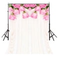 thumbnail image 1 of ABPHOTO Polyester 5x7ft Plain White Backdrop Plain White Curtain Pink Rose Wedding Theme Photography Background and Studio Photography Backdrop Props, 1 of 5