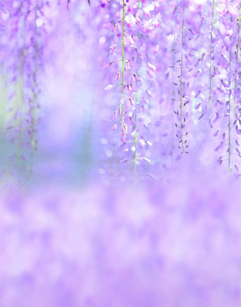 ABPHOTO Polyester 5x7ft Purple Flowers Photography Backdrops Photo ...