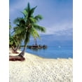 thumbnail image 1 of ABPHOTO Polyester 5x7ft Sea Beach Green Tree Photography Backdrops Photo Props Studio Background, 1 of 2