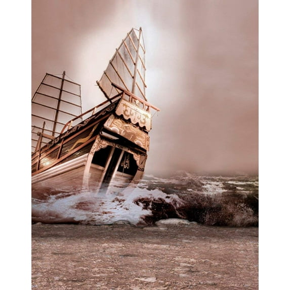ABPHOTO Polyester 5x7ft Sea Vintage Sailboat Photography Backdrops Photo Props Studio Background