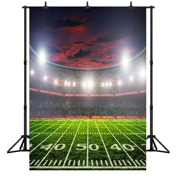 ABPHOTO Polyester 5x7ft Shining Football Soccer Field Turf Photography Backdrop Photo Background Studio Prop