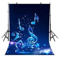 thumbnail image 1 of ABPHOTO Polyester 5x7ft Simple Blue Backdrop Three Dimensional Music Symbol Blue Minimalistic Photography Background and Studio Photography Backdrop Props, 1 of 5