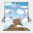thumbnail image 1 of ABPHOTO Polyester 5x7ft Stairway to Heaven Backdrop Flying pigeons Photography Background Studio Props, 1 of 5
