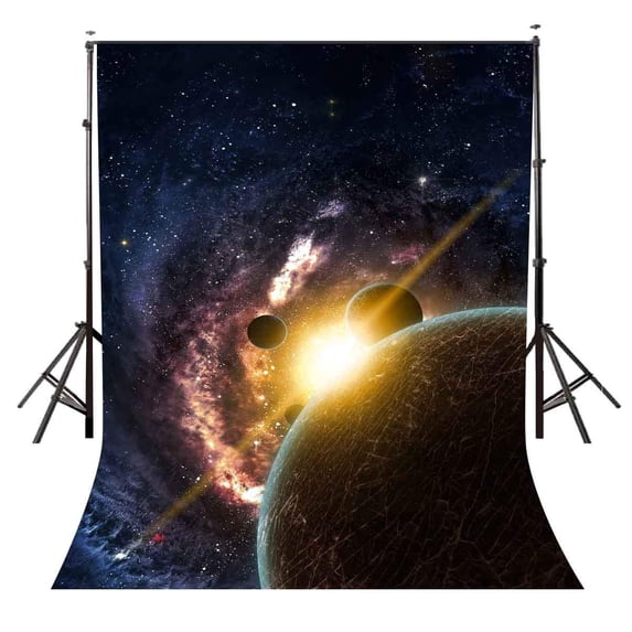 ABPHOTO Polyester 5x7ft Starry Sky Backdrop Dark Color Cosmic Science Photography Background and Studio Photography Backdrop Props