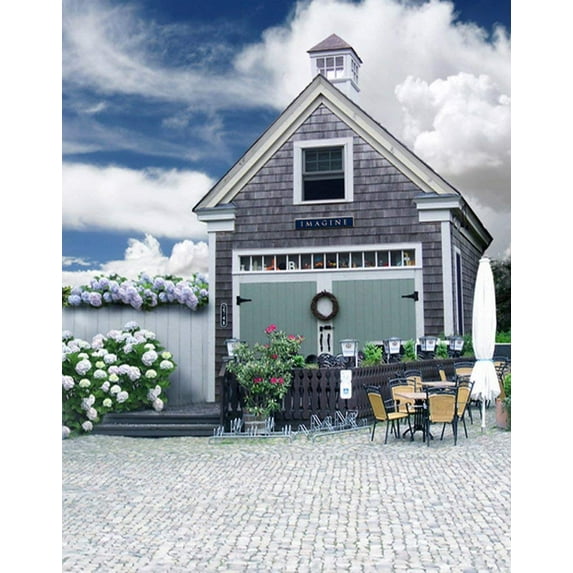 ABPHOTO Polyester 5x7ft Stone Floor Flowers House Photography Backdrops Photo Props Studio Background