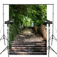 thumbnail image 1 of ABPHOTO Polyester 5x7ft Stone Staircase Photography Background Green Tree Backdrop Landscape Photo Studio Background Props Wall, 1 of 5