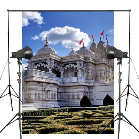 ABPHOTO Polyester 5x7ft Style Teach Temple Photography Background Backdrop Studio Props Wall London Architecture Photography Backdrop