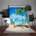 thumbnail image 1 of ABPHOTO Polyester 5x7ft Summer Beach Background Blue Sky Backdrop for Photography Photo Backdrops, 1 of 4