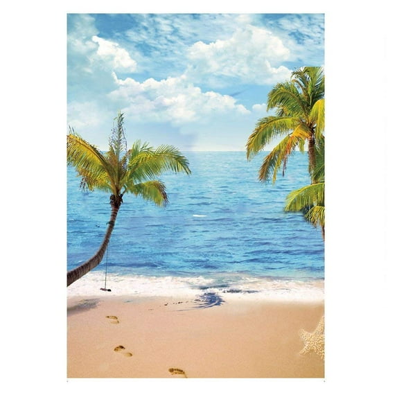 ABPHOTO Polyester 5x7ft Summer Beach Photography Backdrops for Photographers Parties Children Photo Backdrop