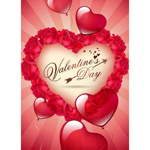 ABPHOTO Polyester 5x7ft Valentine's Day Photography Backdrop Props Beautiful Decoration Photo Background