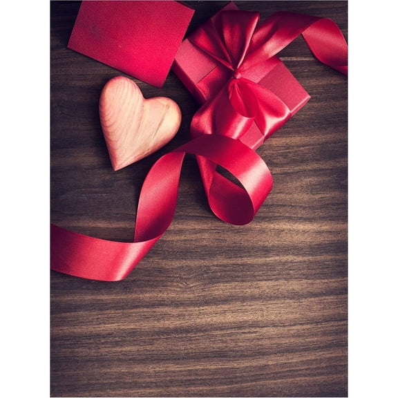 ABPHOTO Polyester 5x7ft Valentine's Day Wood Floor Photography Backdrop Nostalgia Wedding Photography Backdrop Photo Background