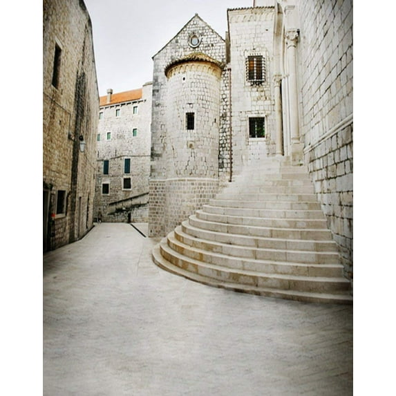 ABPHOTO Polyester 5x7ft Vintage Stone Building Photography Backdrops Photo Props Studio Background