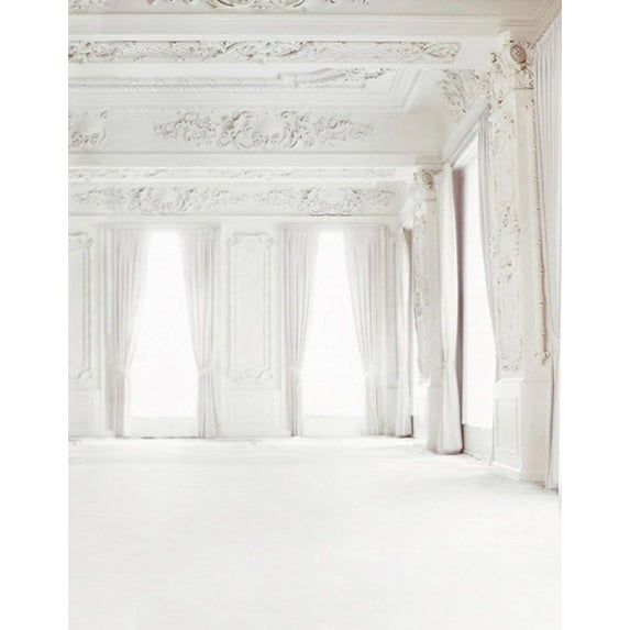 ABPHOTO Polyester 5x7ft Vintage White Room Photography Backdrops Photo Props Studio Background