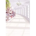 thumbnail image 1 of ABPHOTO Polyester 5x7ft White Backgrounds Chandelier Light Library Books Shelf Study Studio Kids Photography Backdrops, 1 of 2