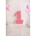 thumbnail image 1 of ABPHOTO Polyester 5x7ft White Brick Wall Wood Floor Photography Backdrop 1st Balloon Birthday Backdrops Pink Background For Baby Cake Smash Photo Props, 1 of 2