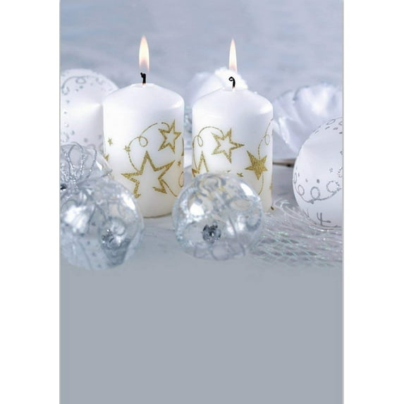 ABPHOTO Polyester 5x7ft White Candle Photography Backdrops Photo Props Studio Background