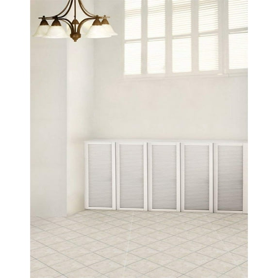 ABPHOTO Polyester 5x7ft White Empty Room Photography Backdrops Photo Props Studio Background